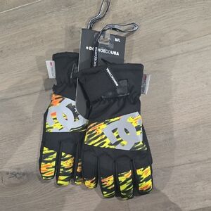 DC Black and Neon Gloves